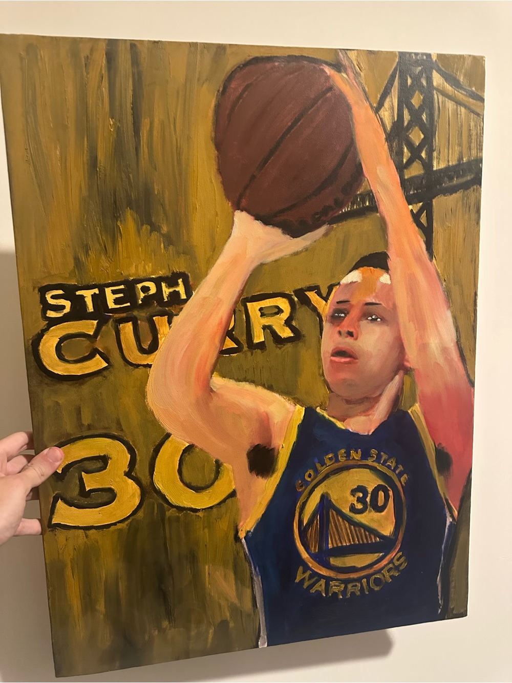 Steph Curry Golden State Basketball Player Art painting 18x24